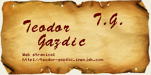 Teodor Gazdić vizit kartica